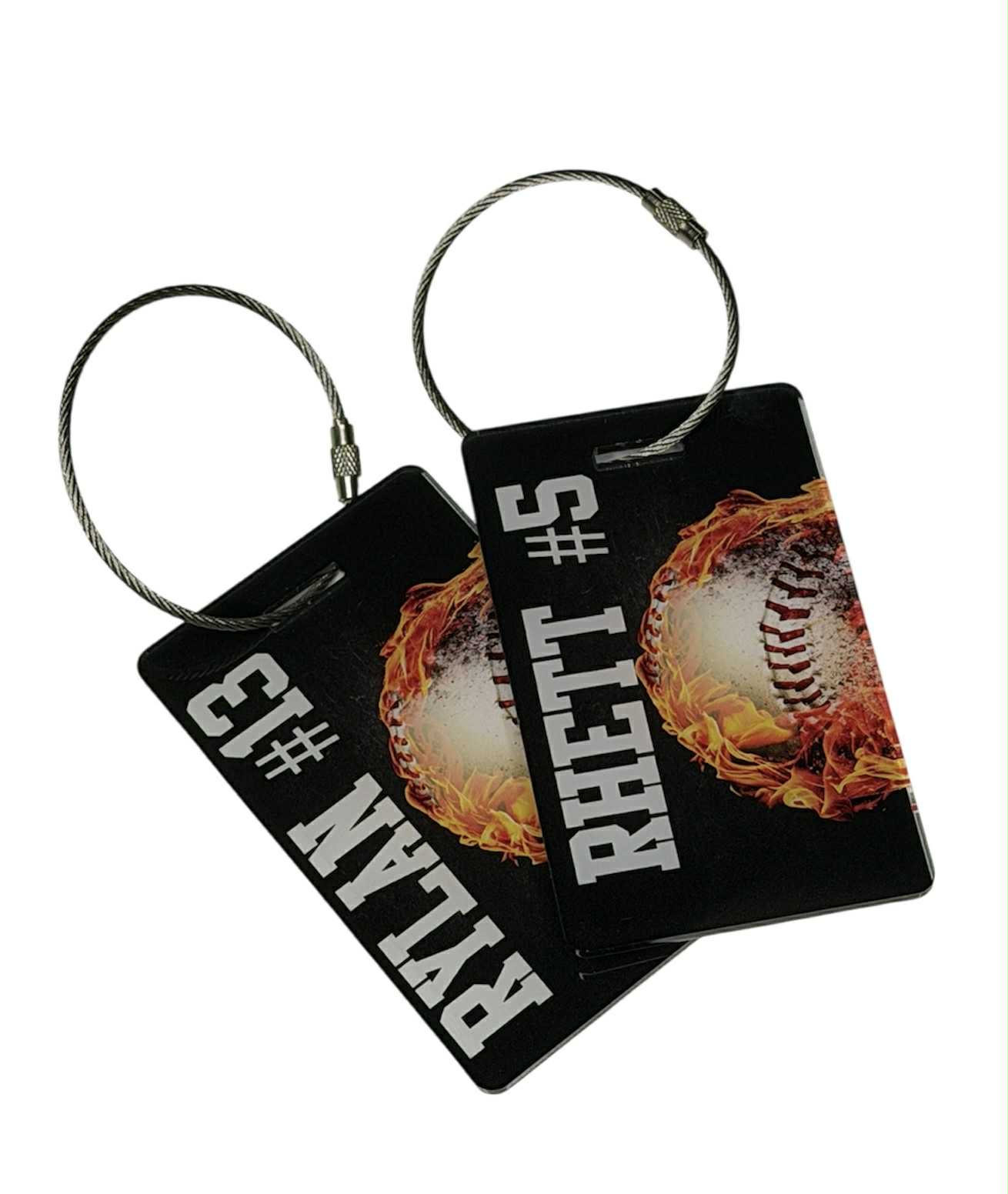 Custom Baseball Bag Tag | Personalized Name & Number | UV Printed Sports Tag