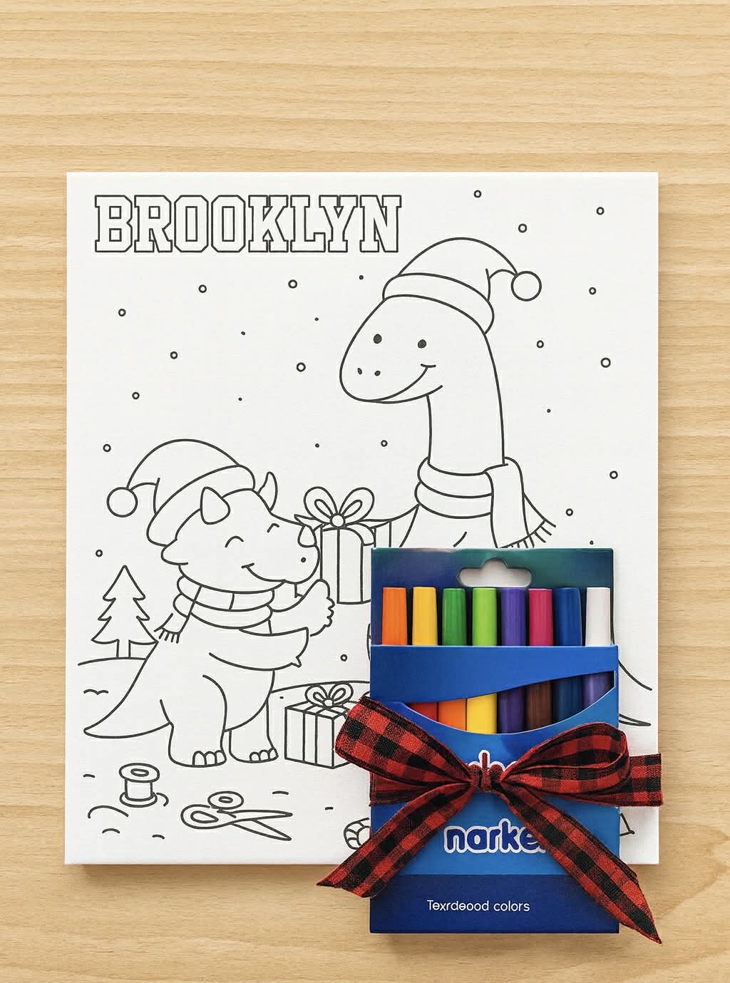 Personalized Holiday Canvas Coloring Kit