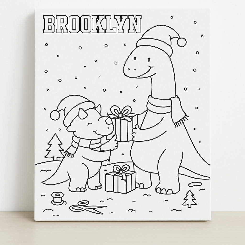 Personalized Holiday Canvas Coloring Kit