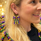 Mardi Gras Bow Dangle Earrings