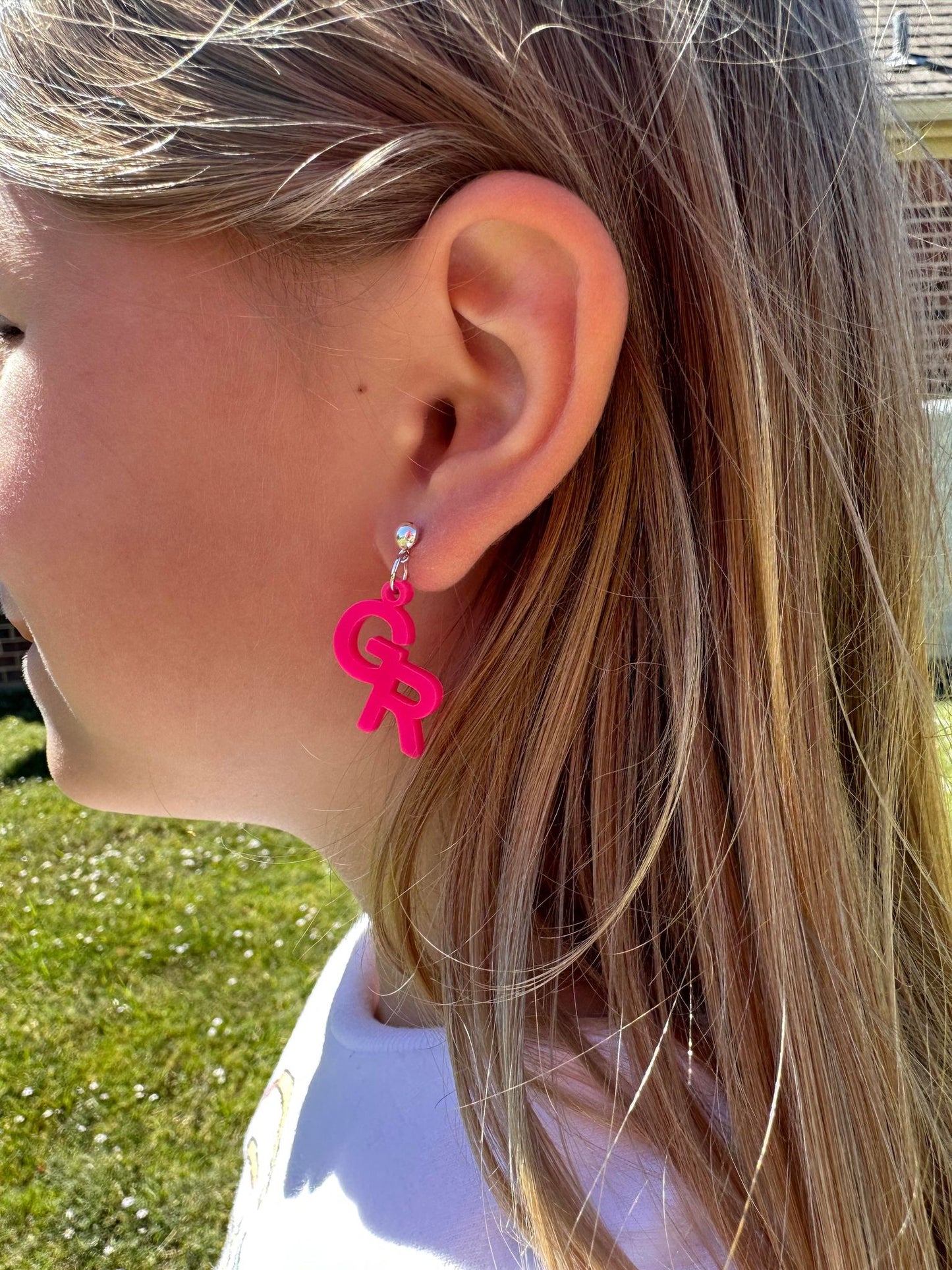 School Spirit Letter Stud Earrings