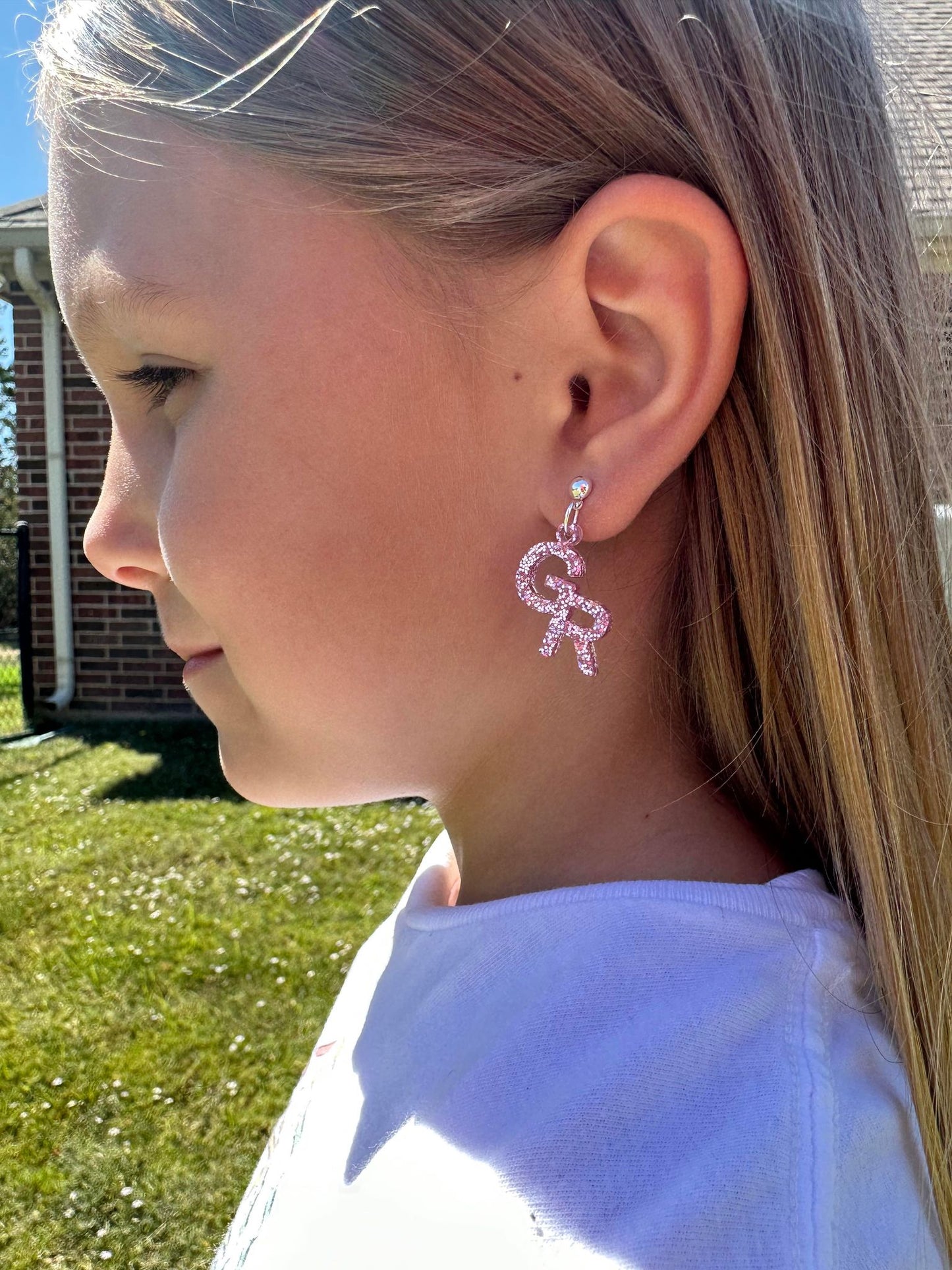 School Spirit Letter Stud Earrings