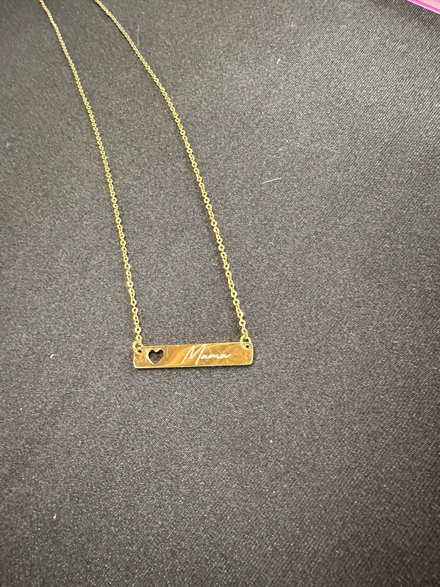 Horizontal Bar Heart Cutout Necklace