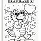 Personalized Valentine Dino Canvas Coloring Kit