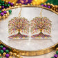 Mardi Gras Chandelier Tree Dangle Earrings