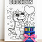 Personalized Valentine Dino Canvas Coloring Kit