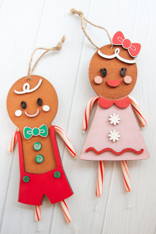 Gingerbread Couple Ornament Set