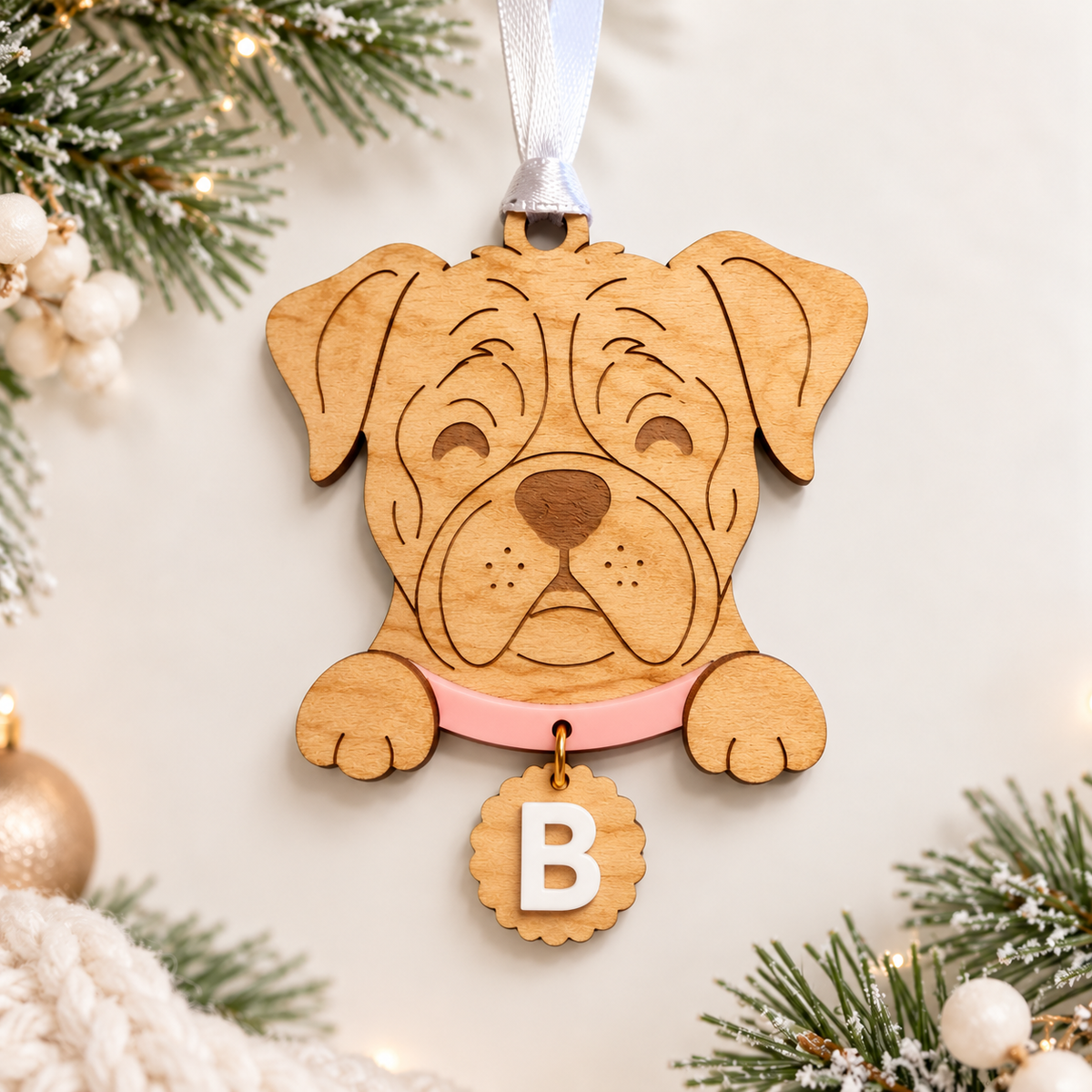 Personalized Wooden Pet Christmas Ornament