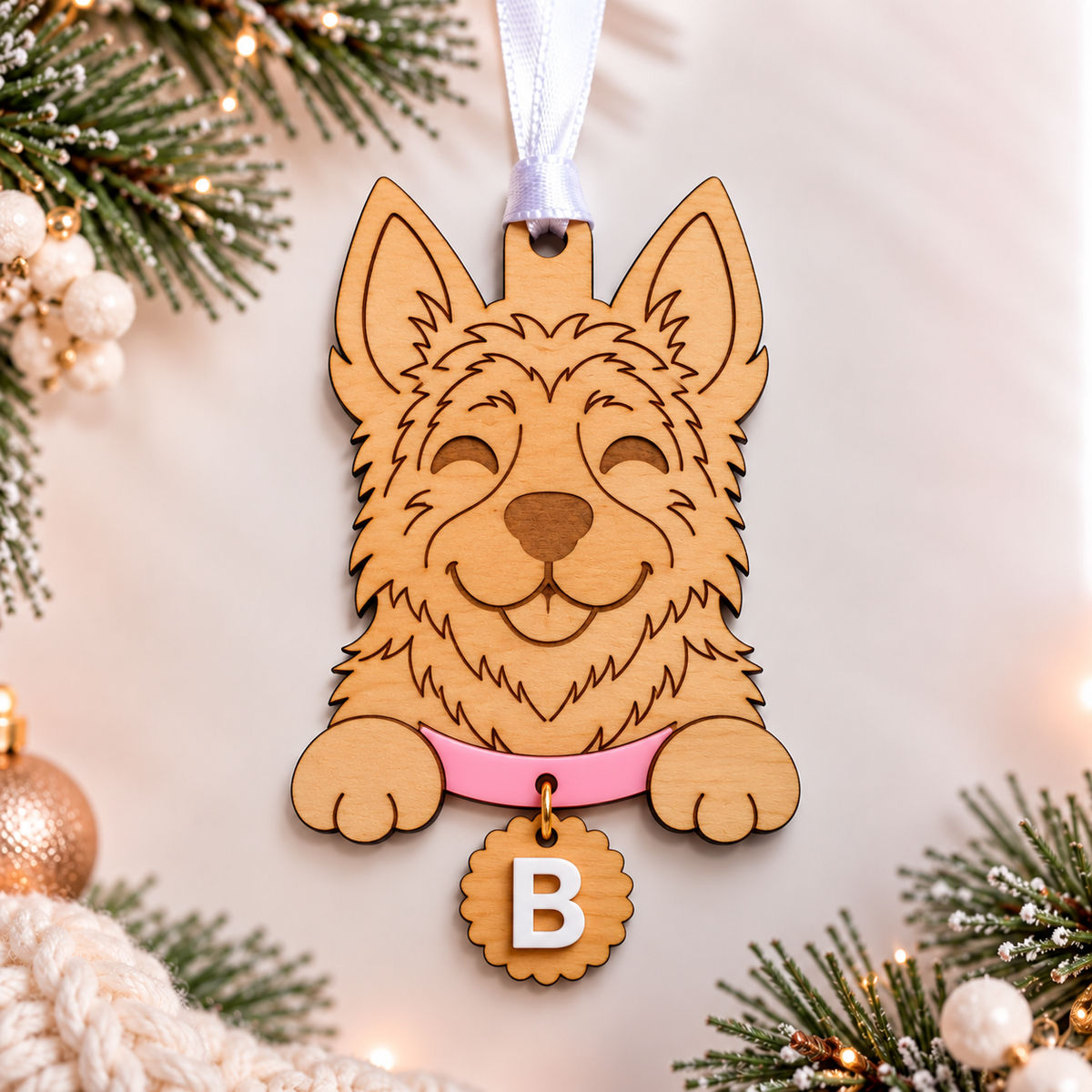 Personalized Wooden Pet Christmas Ornament