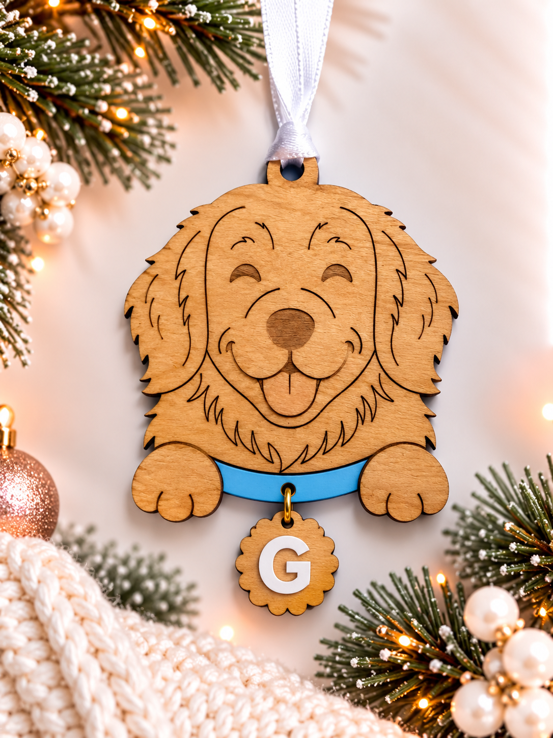 Personalized Wooden Pet Christmas Ornament