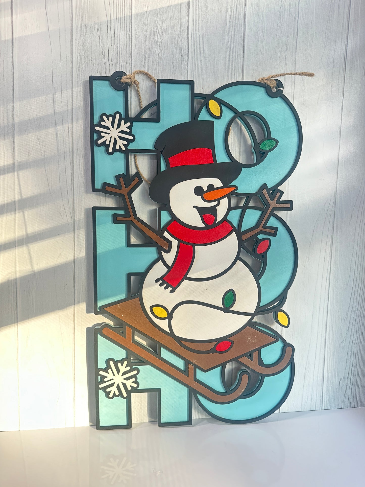 Frosty the Snowman ‘Ho Ho Ho’ Hanging Sign – Winter Wonderland Décor