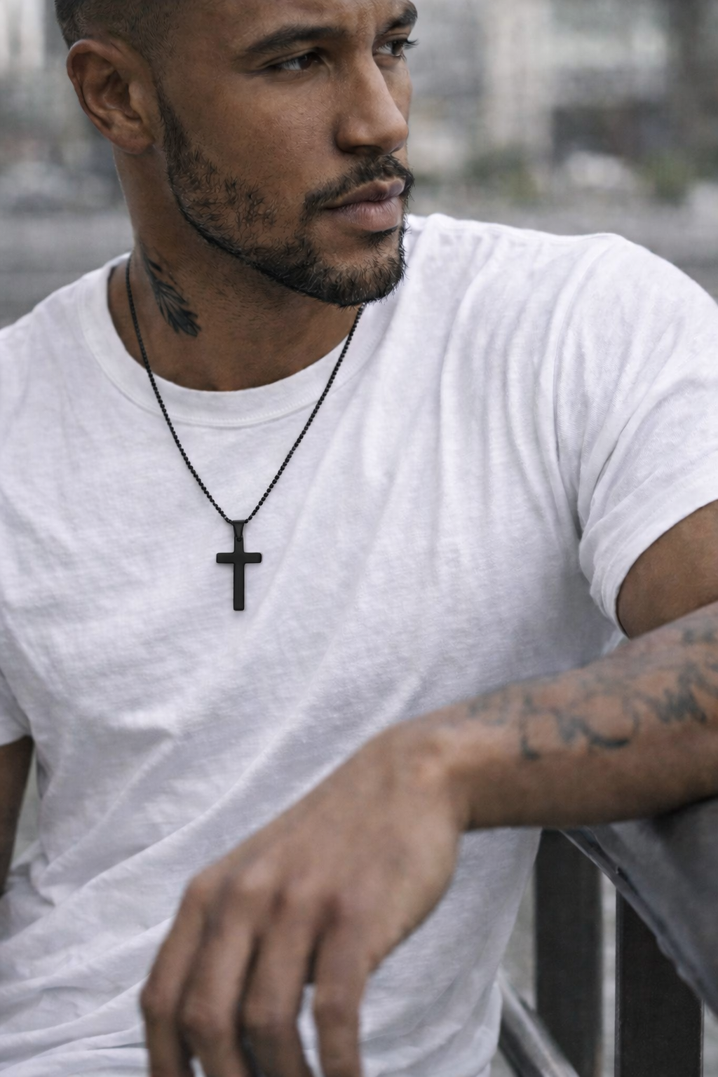 Stainless Steel Cross Necklace - Men’s