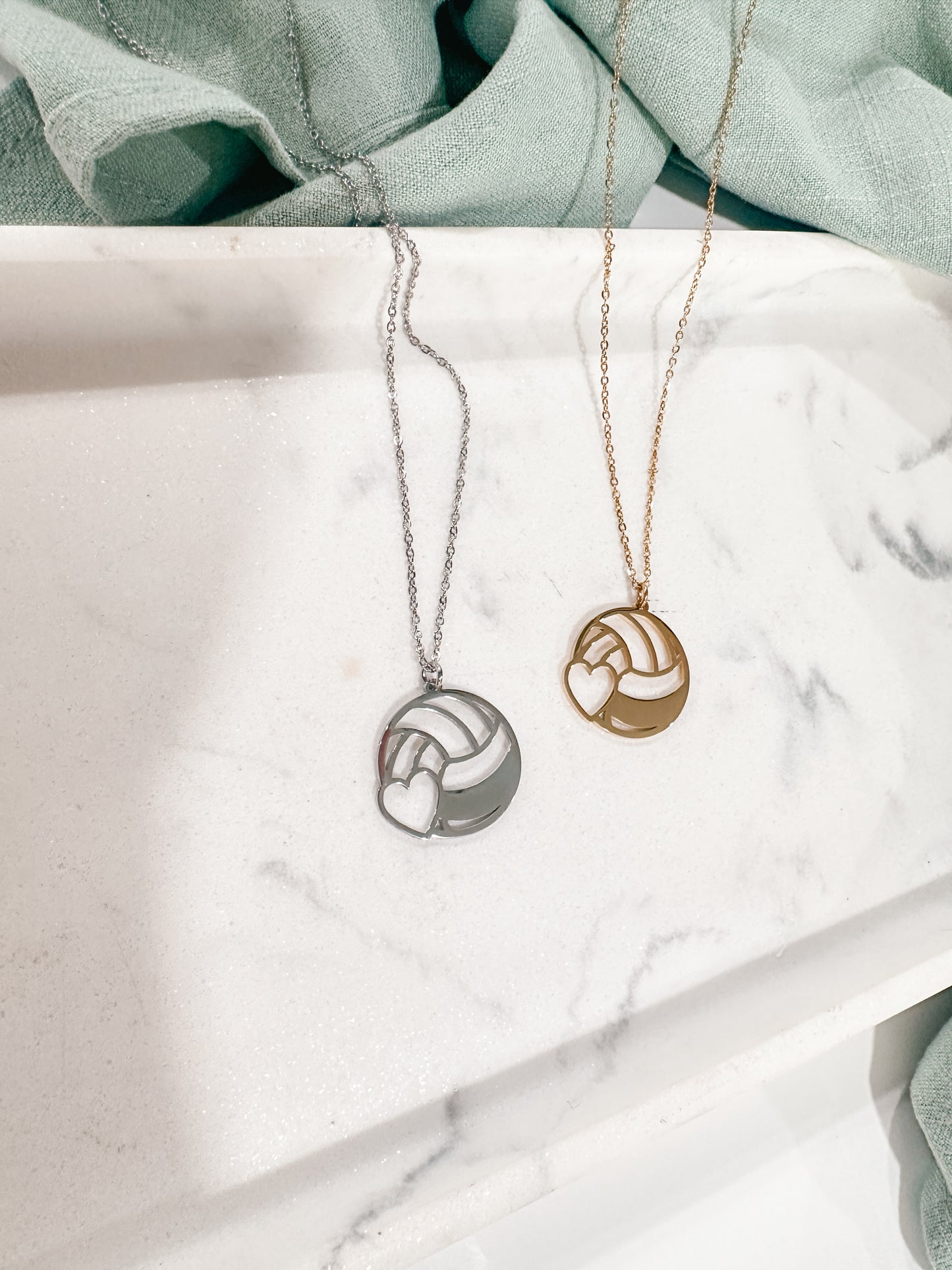 Engraved Volleyball Necklace