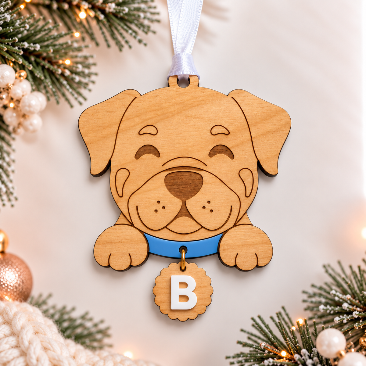 Personalized Wooden Pet Christmas Ornament