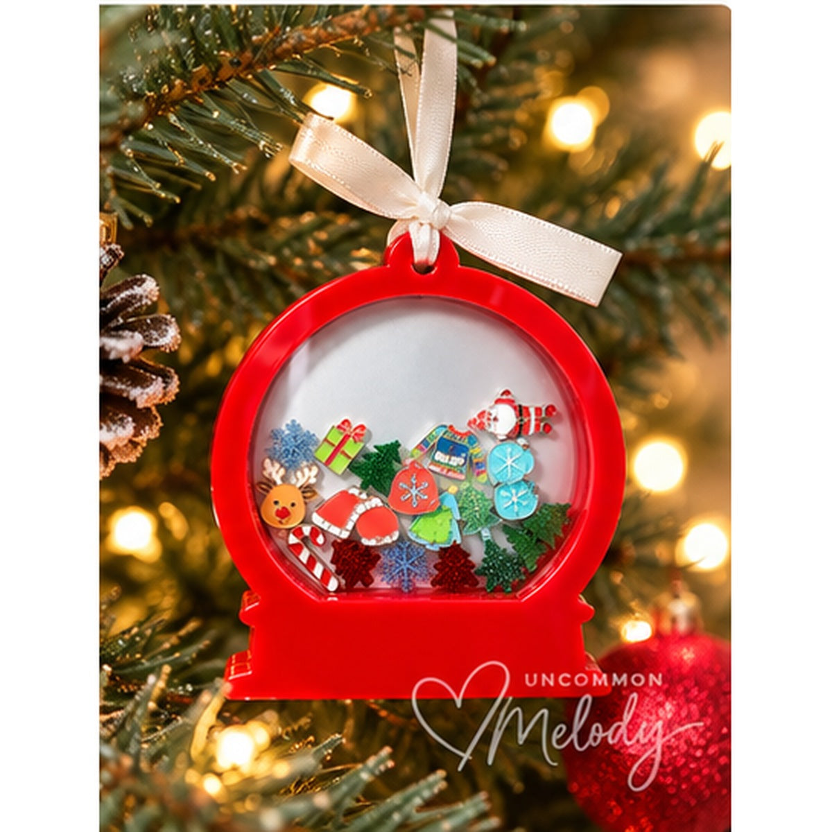 Holiday Shaker Snow Globe Ornament – Christmas Mix Theme