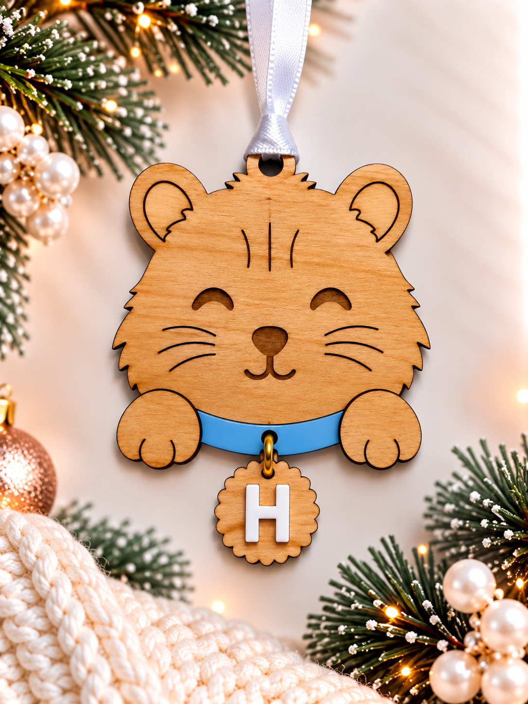 Personalized Wooden Pet Christmas Ornament
