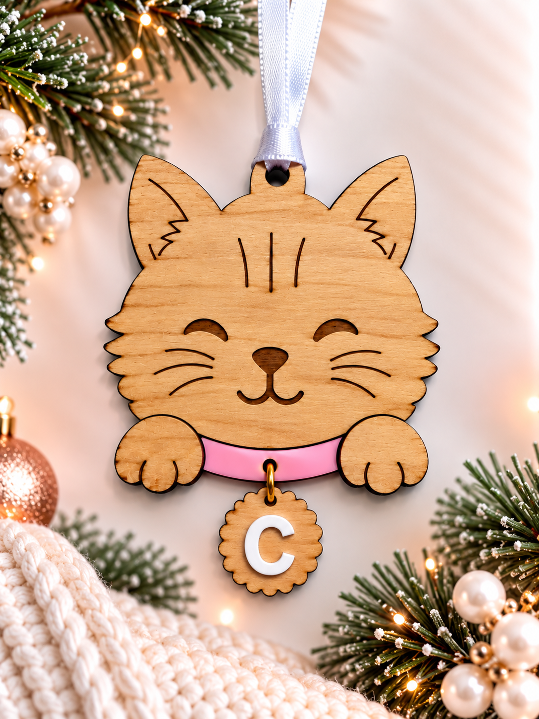 Personalized Wooden Pet Christmas Ornament