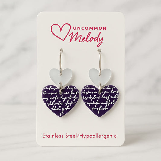 Handwritten Double Hearts Earrings