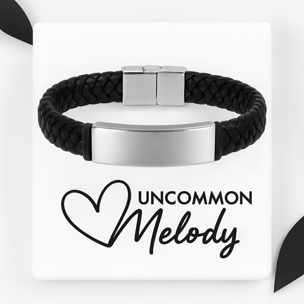 Men's Braided Stainless Steel Bar Bracelet