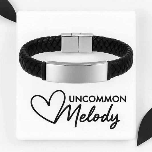 Men's Braided Stainless Steel Bar Bracelet