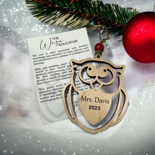 Wise Educator Owl Ornament